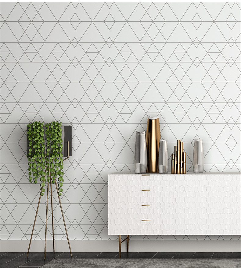  3D       Ž PVC    ü  10M/Simple 3D Geometrical Pattern Wallpaper Waterproof Wall Background for Living Room PVC Wall Pape